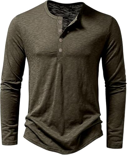 Polo sans col homme pour le printemps style Henley décontracté chic