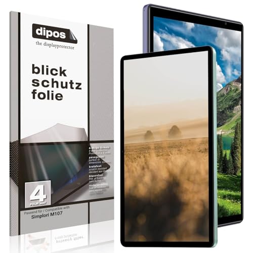 dipos I Privacy Filter compatible with Simplori M107 Screen Protector Anti-Spy 4-Way Protection