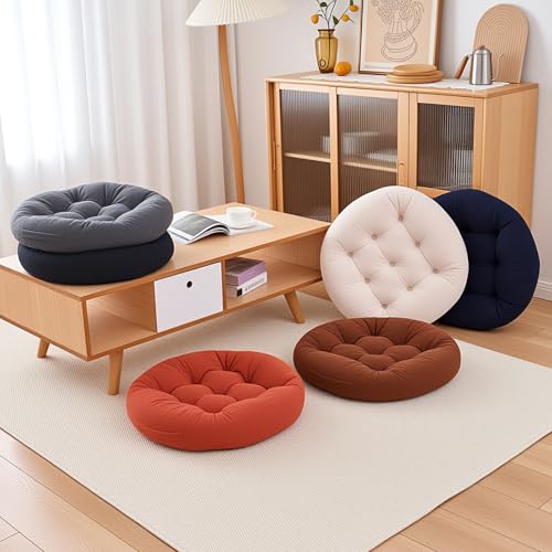 Tikuns 4Pcs Floor Pillows for Adults, 22x22x6 Inch Meditation Cushions, Large Round Sitting Cushion Living Room Memory Foam Pillow for Sitting (4, Grey, 22x22x6 Inch) by Tikuns - Image 8