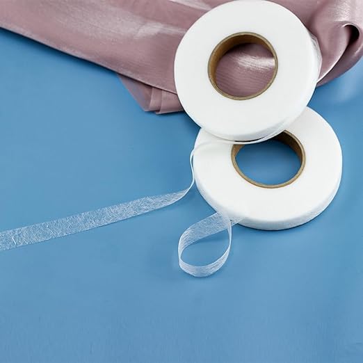 karmet Iron on Hem Tape Fabric Fusing Hemming Tape Wonder Web Adhesive Hem Tape for Pants Each 100 Yards, 2 Pack (White)