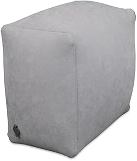 KUKI Inflatable Travel Pillow Bed/Leg Rest for Kids to Lie Down & Sleep on Long Flights, Long Distance Journeys in Cars, on Buses or Trains. Elevate Your Legs for Better Circulation. Gray