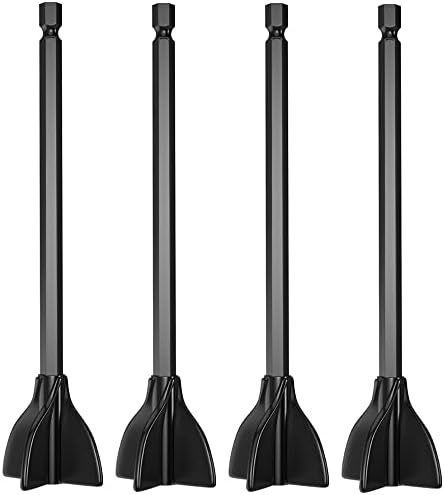 Resin Mixer Paddles, Misowin Epoxy Mixer Attachment, Reusable Paint Mixer for Drill, Paint Stirrer Drill Attachment for Resin, Silicone Mixing (4 Pcs)
