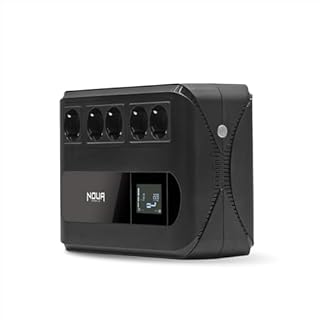 Noua Raiden 800VA UPS a Ciabatta Multipresa, Gruppo di Continuità per PC con Display, Potenza 800VA/480Watt, Tecnologia Line Interactive, AVR, 5 Uscite Schuko
