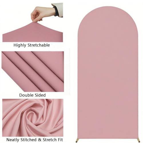 JFDYDM Dusty Rose Wedding Arch Cover 6.6 FT, Chiara Backdrop Stand Covers for Party Celebration Proposal Birthday by JFDYDM - Used condition - Image 3