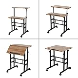 【Escritorio de altura ajustable】: El escritorio de pie ajustable en altura es ajustable de 79 a 117 cm para satisfacer diferentes necesidades de altura.