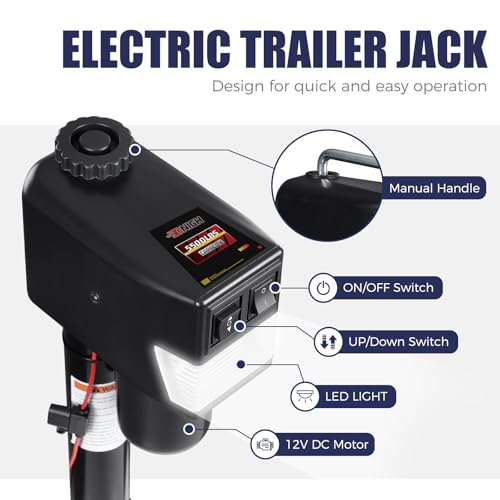 Dnigh A-Frame Electric Trailer Jack 5500LBS Capacity with Waterproof Cover by Dnigh - Used condition - Image 4