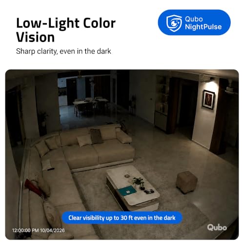 Image of Qubo Smart Cam 360 3MP | No SD Card Required, Records Directly on Cloud | AI Guard Pro 12-Month Plan (Cloud Backup Included) | AI-Person Detection | Intruder Alarm | Color Night Vision
