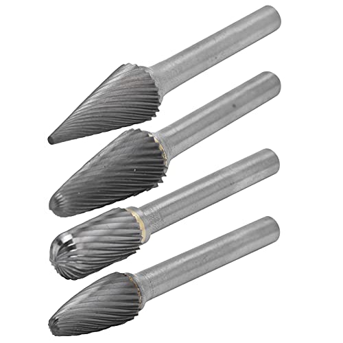 Set de 4 fresas de carburo de 12mm doble corte de acero tungsteno miniatura 5