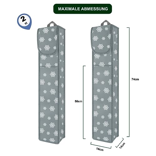 2x Aufbewahrungstasche für Geschenkpapier, Wasserdicht, Schwerlast Reißfest 600D Oxford Gewebe Weihnachtspapier Geschenkpapier Aufbewahrung Organizer Tasche (74x14cm)