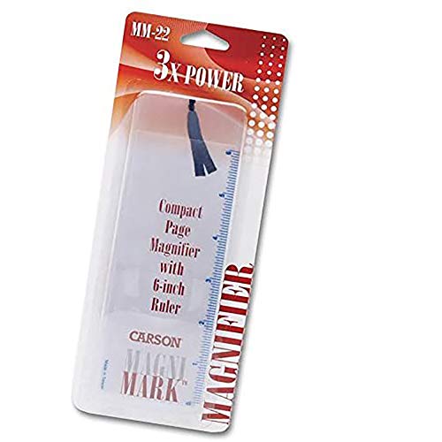 Marcador de Livro Carson com Lente de Aumento 3X e Régua de 15Cm MM22, Incolor