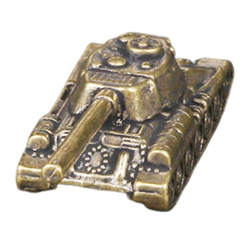 FUTUREORYY - FUTUREORYY Vintage Messing Panzer Skulptur Miniatur Retro Armee Modell Figur Schreibtisch Dekoration Bürosammler Militärisches Kunsthandwerk Kleine Bronze Statue