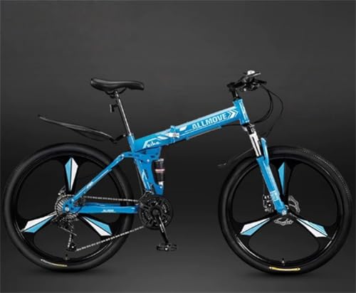 【XXA】折りたたみ自転車 マウンテンバイク 24 26インチ シマノ製21/24/27/30段変速 ディスクブレーキ フロントサスペンション 泥除け グリップシフト MTB 段差 ハードテール ユニセックス 通勤 通学 内装ケーブル 女 男 (トリプルブ