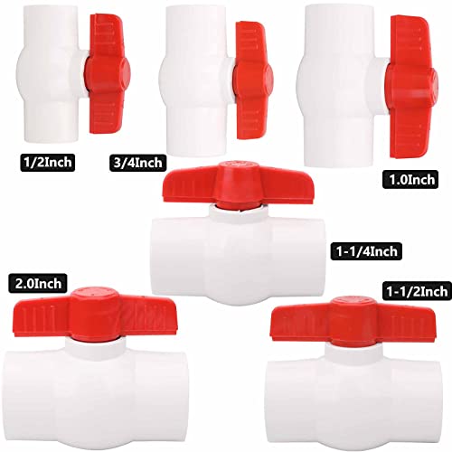 4 Inch PVC Ball Valve Water Pipe Shut-off Valve Socket with Red T-Handle for Cold Water Supply lines, Irrigation Pipe fitting System(Socket x Socket) 4" PVC Water Shut-off Valves Fitting, SCH40 by Lswteiz - Image 6