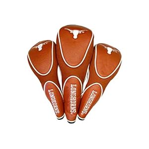 Team Golf NCAA Texas Longhorns Contour Golf Club Headcovers (3 Count) Numbered 1, 3, & X, Fits Oversized Drivers, Utility, Rescue & Fairway Clubs, Velour lined for Extra Club Protection