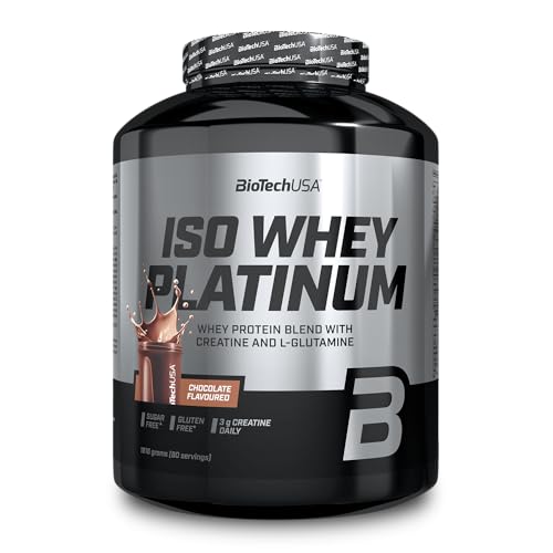 BioTechUSA Iso Whey Platinum | Poudre de protéines de lactosérum isolées et concentrées | 3 g de créatine par portion | Avec zinc et vitamine B3 | 1816 g,...