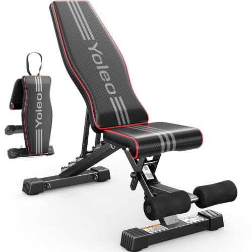 YOLEO Adjustable Weight Bench, ASTM-Certified 827LBS, 98% Pre-Assembled