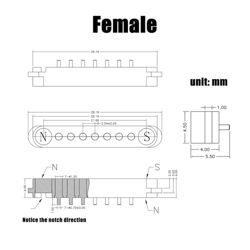 Image of 2 Pair Magnetic Pogo Pin Connector, 2 /3 /4 /5P 2A Pogopin Magnetic Connector Male+Female 2.54 /2.5 MM Through Holes Spring Loaded Connectors DC Power Socket DC Power Charge Probe Connector (7Pin)