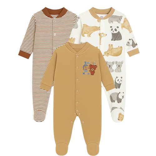 Image of EIO 100% Cotton Rompers /Sleep Suits /Jumpsuit /Night Suits for Baby Boys & Girls, Infants, New Born Pack of 3