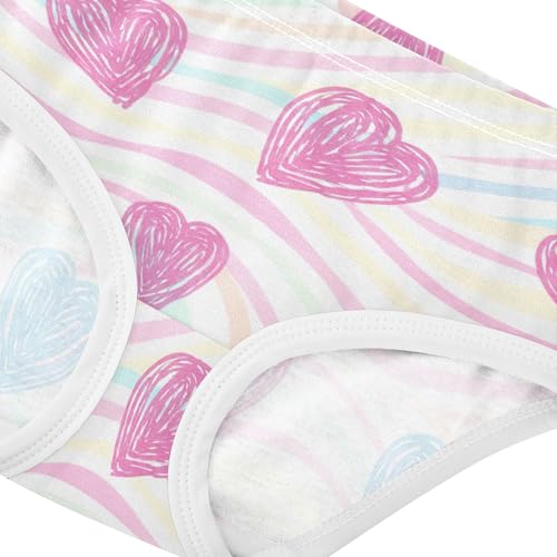 Pattern Toddler Girls Underwear 2t Cotton Girl Panties Cute Blue Pink Hearts Briefs Undies Kids4