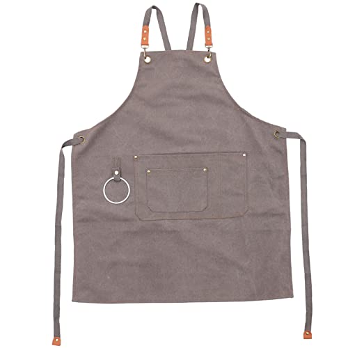HOLIDYOYO Work Apron Waterproof Apron Mens Men Apron Hairdresser Women Men Overalls De Mezclilla Para Mujer Hair Stylist for Women Aprons with Pockets Bartender Apron Canvas Grey