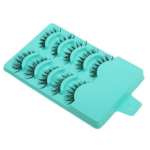 MAYCREATE-5-Pairs-Beauty-Makeup-Handmade-Messy-Cross-Style-False-Eyelashes-Green