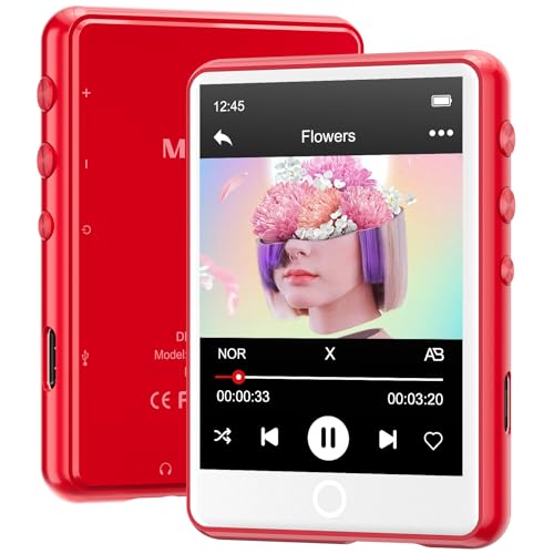 128GB MP3 Player Bluetooth 5.3 with 2.4' Full Touch Screen，MECHEN Portable Digital Music Player with HD Speaker，FM Radio, HiFi Lossless Sound, Recording, Support up to 512GB