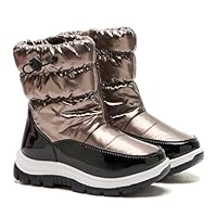 Daclay Kids Snow Boots Boys Girls Winter For Toddler Waterproof Ankle Boot Kids Anti-slip Walking Shoes Warm High-Top Outdoor Footwear