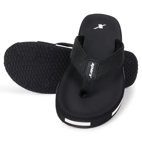Image of SPARX Men SFG-2115 Black White Flip Flops (SF2115G BKWH 0009)