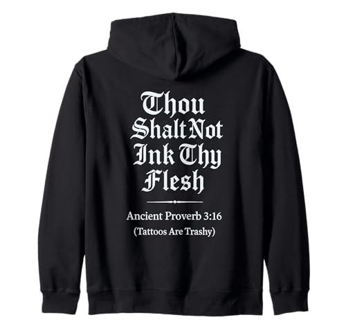 Tatuaje Basura Religiosa Tinta Broma Proverbio Gótico Sarcasmo Sudadera con Capucha