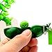 UChic - Jouet créatif anti-stress à presser avec porte-clef - En forme d’edamame (haricot japonais) avec fève faisant saillie quand on la presse - Très mignon, idée cadeau (1 pièce)