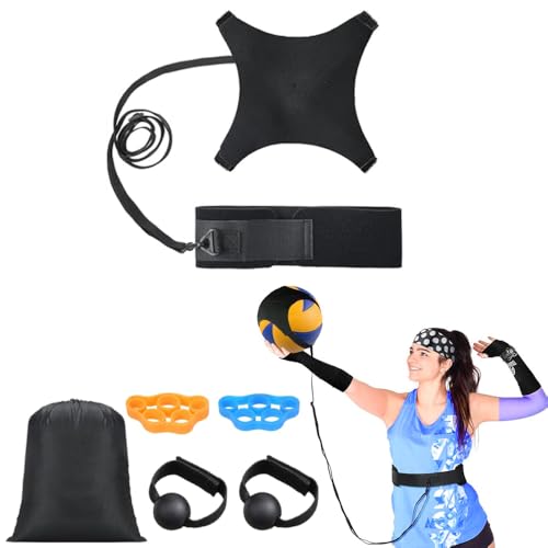 Adjustable Solo Volleyball Trainer & Rebounder Volleyball Serve Trainer for Serving Spiking Setting Portable Volleyball Training Equipment Kit Professional Volleyball Training Aids for All Players