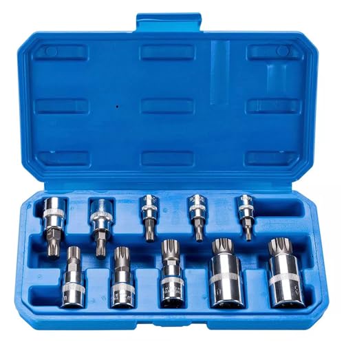 10pc 12 Point MM Triple Square Spline Bit Socket Set Tamper Proof Bits M4 To M18