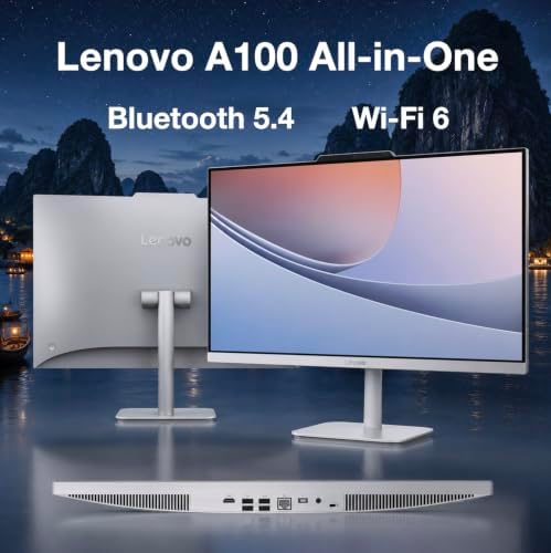 Lenovo A100 All-in-One Desktop 24" IPS FHD Display, Intel 4-Core Processor - 3