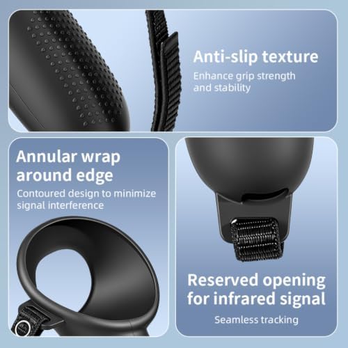 Silicone Grip Cover for Steam Frame VR Controller - Anti-Slip, Sweat-Proof (Black) - 3