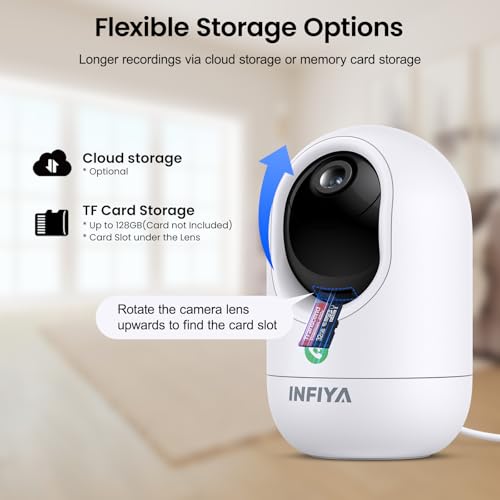 INFIYA 360° PTZ Wired One-Tap Call Indoor Cameras for Home Security, 4Pack - image 8
