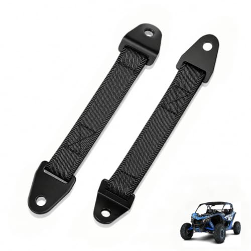 2-Pack Door Limiter Straps for Off-Road Vehicles, Black Sturdy Nylon Webbing with Reinforced Stitching, Compatible with Can Am Maverick X3 2017-2022, Easy Intallation