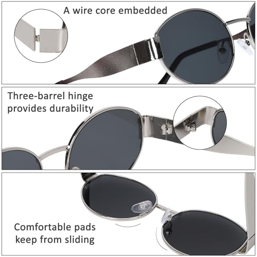 Retro Round Polarized Sunglasses for Women Men Trendy Vintage Sun Glasses3