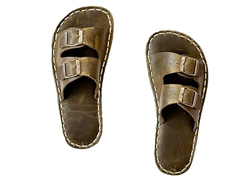 Leatherful Dark Green Grounding Sandals