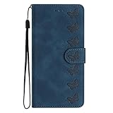 Coque Portefeuille pour Samsung Galaxy Note 20 Ultra 10 9 8 A7 A6 A8 Plus 2018 A3 J3 J5 2016 J7 2017 Housse en Cuir Papillon, Bleu, pour Samsung J5 2017