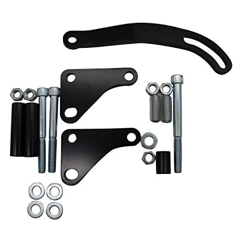 TAKPART Black Power Steering Pump Mounting Bracket 3129BK Compatible for SB Chevy Cover