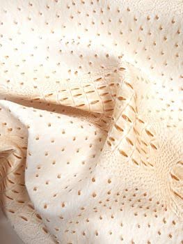 DuroLast™ Alligator Ostrich Hybrid Embossed Vinyl Fabric Sold by The Yard 2 Tone Crocodile Hybrid DIY Upholstery Accessories Apparel (Smore Cream)