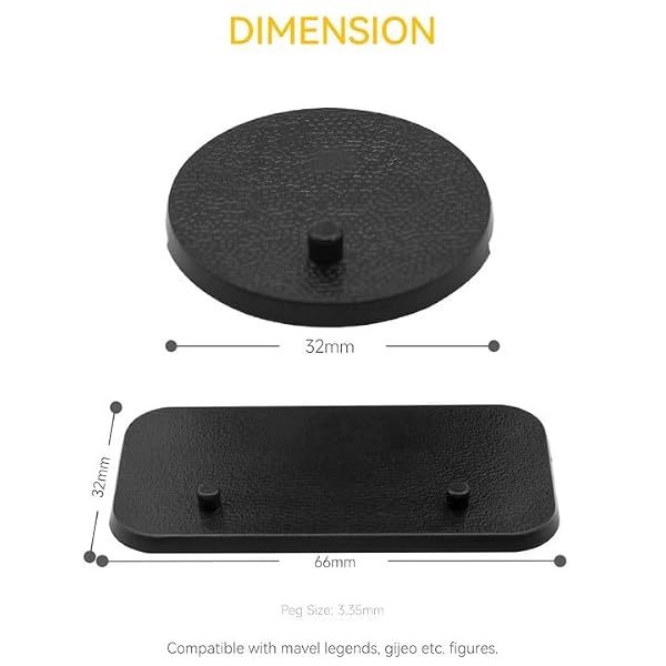 56PCS Action Figure Stand Bases, Assembly Display Holder Accessories, Fit for Most 6inch Mavel Legends Series/Gi Jeo Classified Series/D C/Mo tu Figures, Black/ Mix Square & Round Shape by FIGURESLAB - Image 3