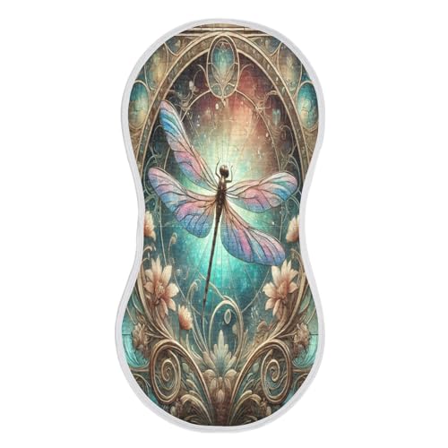 Dragonfly Turquoise Baby Burp Cloths Absorbent Muslin Burp Cloths Soft Burp Cloth Burp Rags Cotton Burp Clothes for Unisex Boy Newborn Girl 1 Pack 22x11 Inches