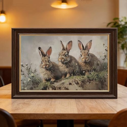 Impression sur toile lapin de Pâques rétro déco 20x30 cm - 6