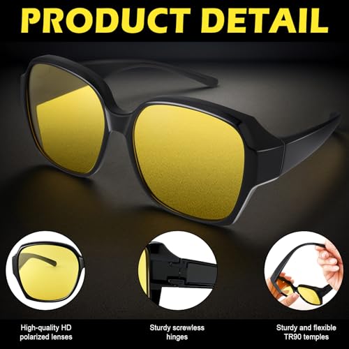 Night Vision Glasses for Driving, Anti Glare Polarized Driving Sunglasses UV Protection Eyewear for Men and Women2