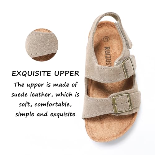 Toddler Sandals Boys Girls Cork Footbed Sandals Kids Adjustable Back Strap Slippers Double Buckle Slide Beach Shoes for Indoor Outdoor2