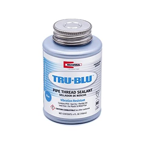Rectorseal 31631 1/4 Pint Brush Top Tru-Blu Pipe Thread Sealant , Blue Cover