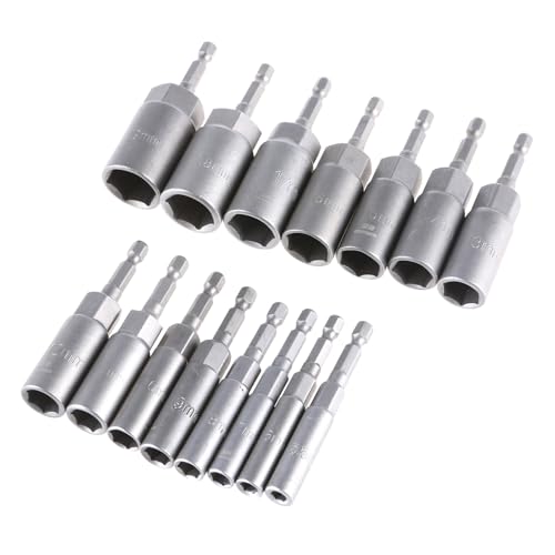Adaptador de llaves de vaso de 5,5 a 19 mm, juego de destornilladores de tuercas hexagonales de 1/4 pulgadas, herramienta de extensión para herramienta eléctrica