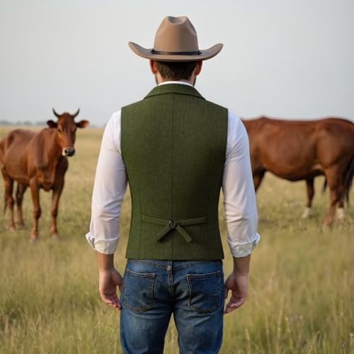 Men Casual Tweed Suit Vest,Men Retro Herringbone Waistcoat4