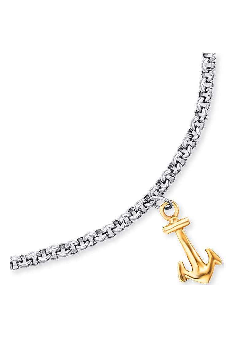 Engelsrufer Fußkettchen für Damen mit Anhänger, 925er Sterlingsilber rhodiniert, oder Edelstahl, Bicolor, Tricolor, verstellbare Länge, nickelfrei, Allergiker geeignet